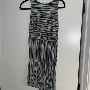 Elegant Black and White Striped Dress